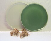 Vintage China Plates Green Dove Grey Dinnerware Ballerina Plates MidCentury Serving Housewares Universal Plates Kitchen Housewares Mad Men