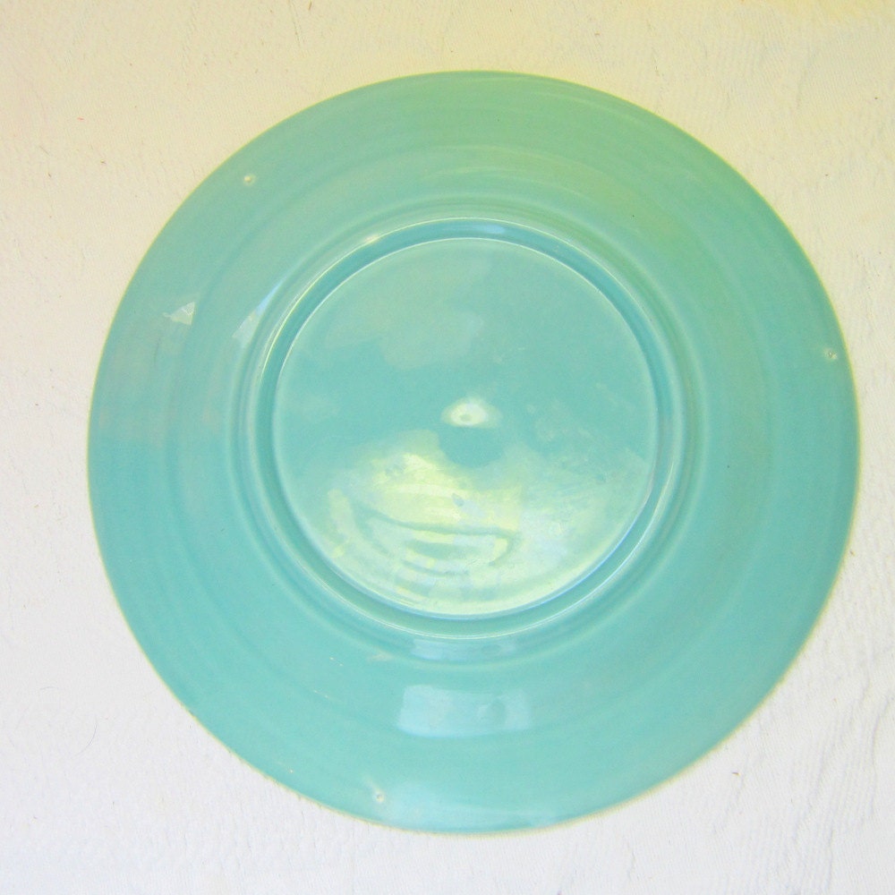 Harlequin Plate Dinner Plate Turquoise/Teal  Art Deco China Fiestaware Riveriaware Sister Lines Vintage