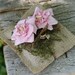 Wedding Ring Pillow With Paper Roses And Moss, Rustic, Shabby Chic Weddings