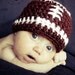 Newborn Baby Boy or Baby Girl Football Beanie Handmade - READY TO SHIP- Photographers Prop
