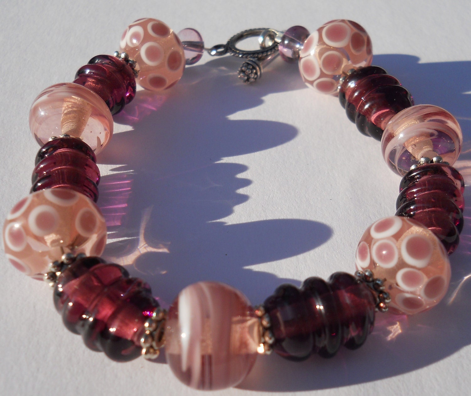 Pastel Pink Beaded Bracelet, Spring Bracelet, Spring Fashion