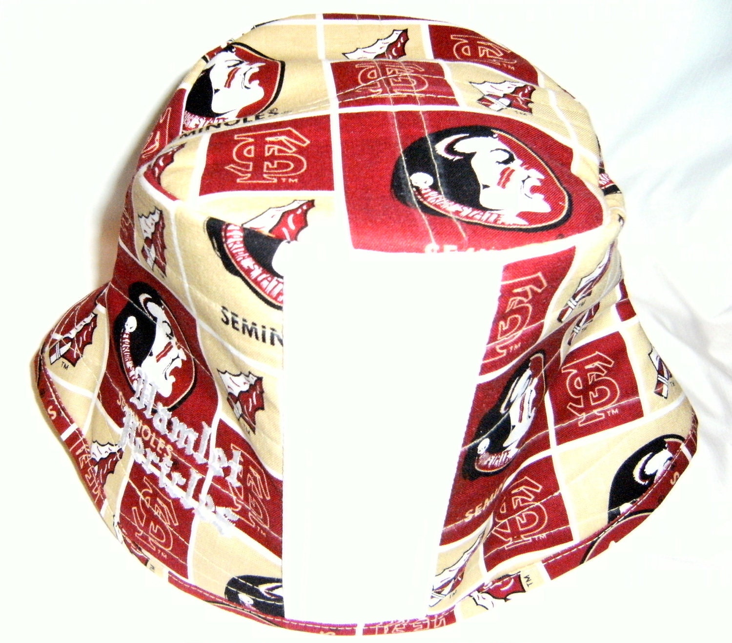 FSU white stripe bucket hat by Hamlet Pericles