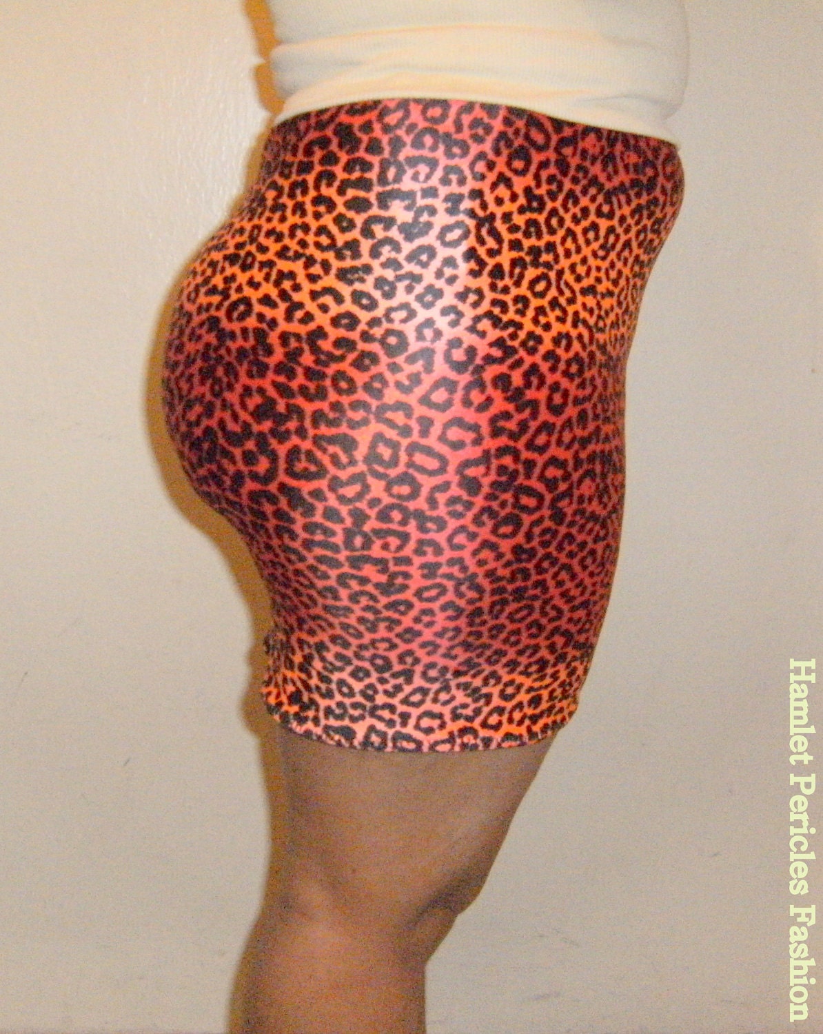Leopard-print Lycra skintight miniskirt/tube top by Hamlet Pericles