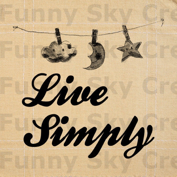 Live Simply Sun Moon Star - Burlap Digital Download Paper Word Text Typography Image Transfer To Pillows Tote Bag Tea Towels b035