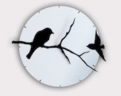 Birds on Tree Shadows Wall Clock - walldecoration