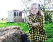 Coat- girls yellow checkered jacket size 5