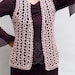 Tatting handmade pink vest - for women - summer fashion - New Vintage