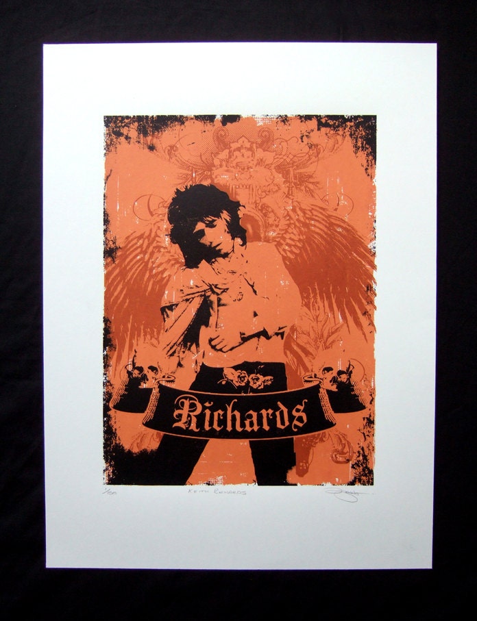 Hand Pulled Limited Edition Keith Richards Screen Print