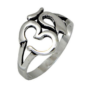 OM, Sterling Silver Ring, Fit the Finger from Teen to Adult ( PLRJK ...