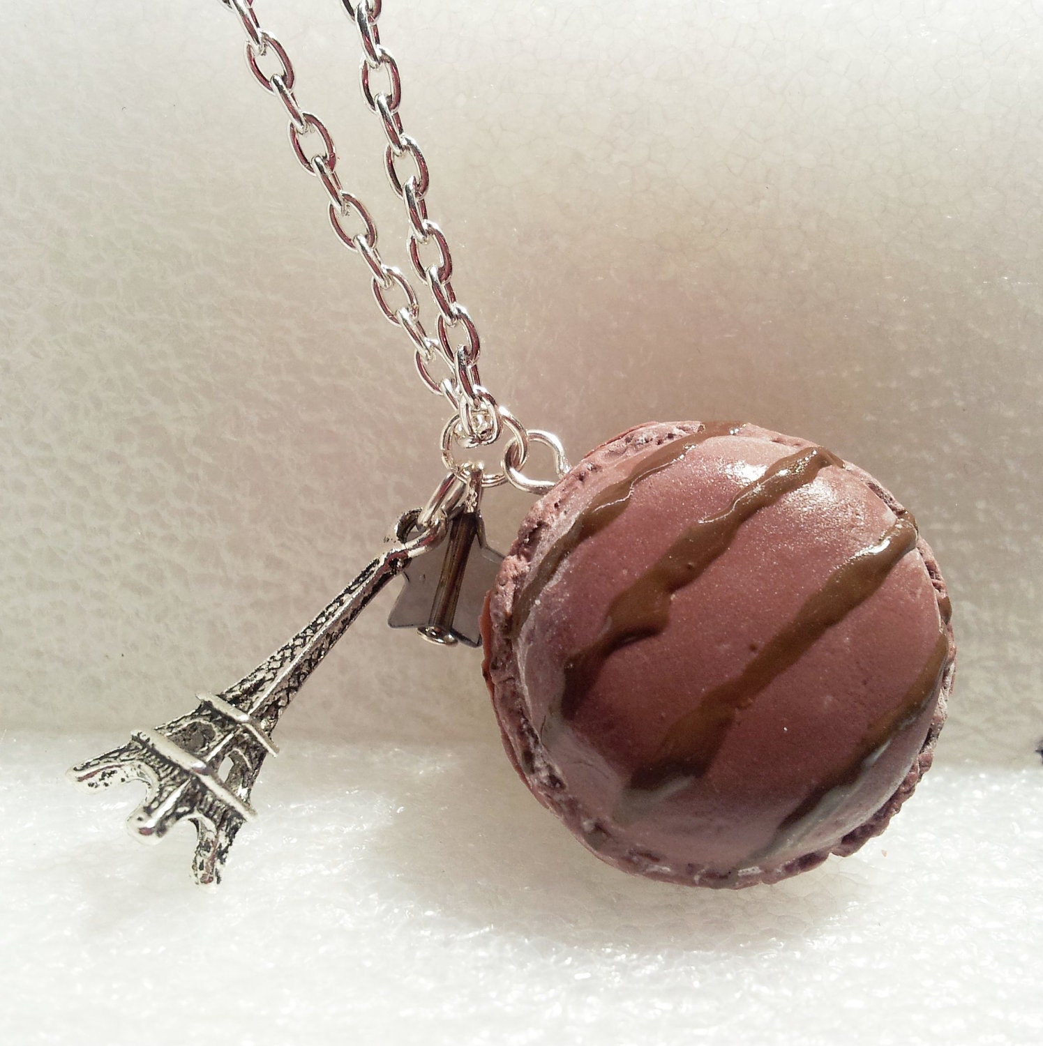 French Macaroon Pendant. Polymer Clay.