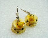 Welsh cake drop earrings. Polymer clay.