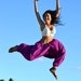 100% Organic Cotton Vibrant Jewel-Toned Deep Purple Harem Pants -Yoga Wear, Lounge Wear, Dance Wear, Spacious, Beautiful Colors