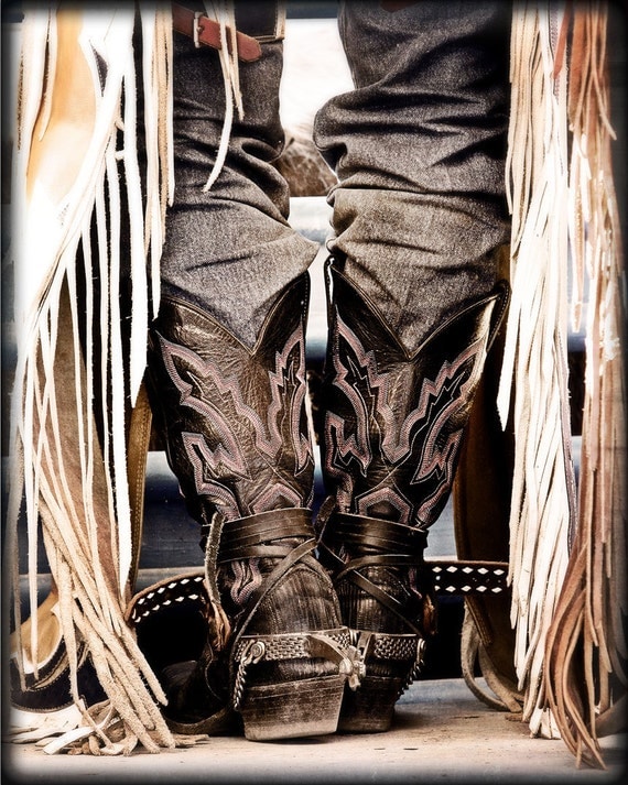 Items similar to Boots Chaps and Spurs, cowboy, bronco rider 8 x 10