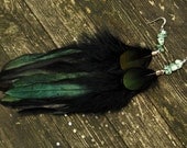 Feather Earrings - Black