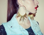 Spike Hoop Gold Earrings