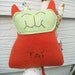 Orange Felt Catnip Toy Organic Floral Plush Kitty