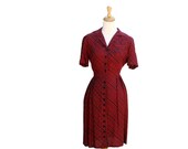 vintage black and red shirt dress