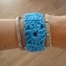 RESERVED for Nicole MacDougall - Crochet Granny Square Bracelet - Teal Blue