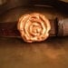 Flower Steel Belt Buckle Bronze Gold Patina 1/4" thick