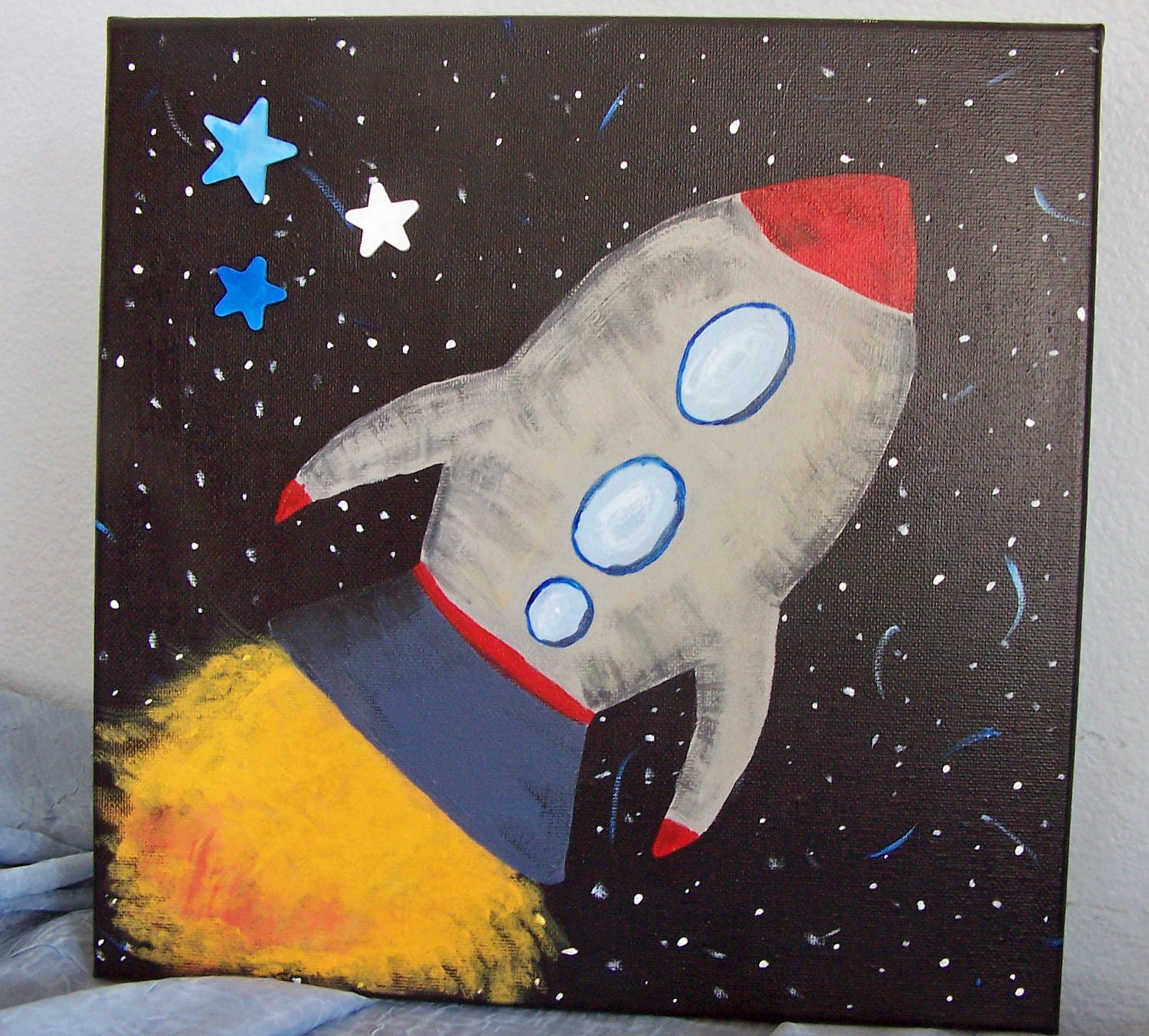 Rocket Ship Original Painting