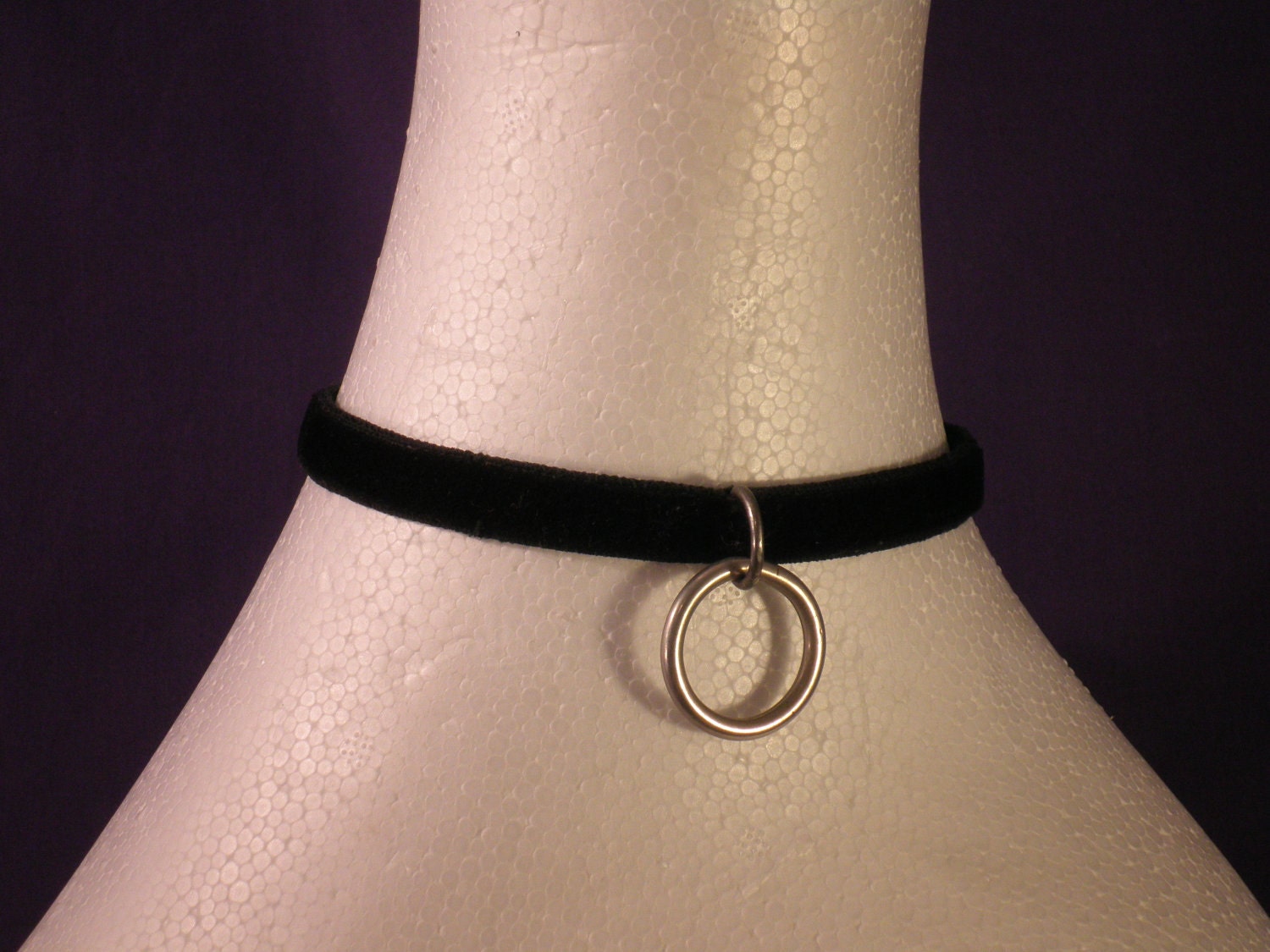 Narrow Velvet Locking Slave Collar - Absolute Devotion