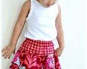 Lucy Skirt for Girls 2Y-10Y PDF Pattern and Instruction-Safety shorts attached- Exposed seams- Tiered twirly skirt-great for summer