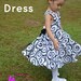 Donna Dress for Girls 12M-8Y  PDF Pattern & Instruction-crisscross front-low back-circle skirt-big bow