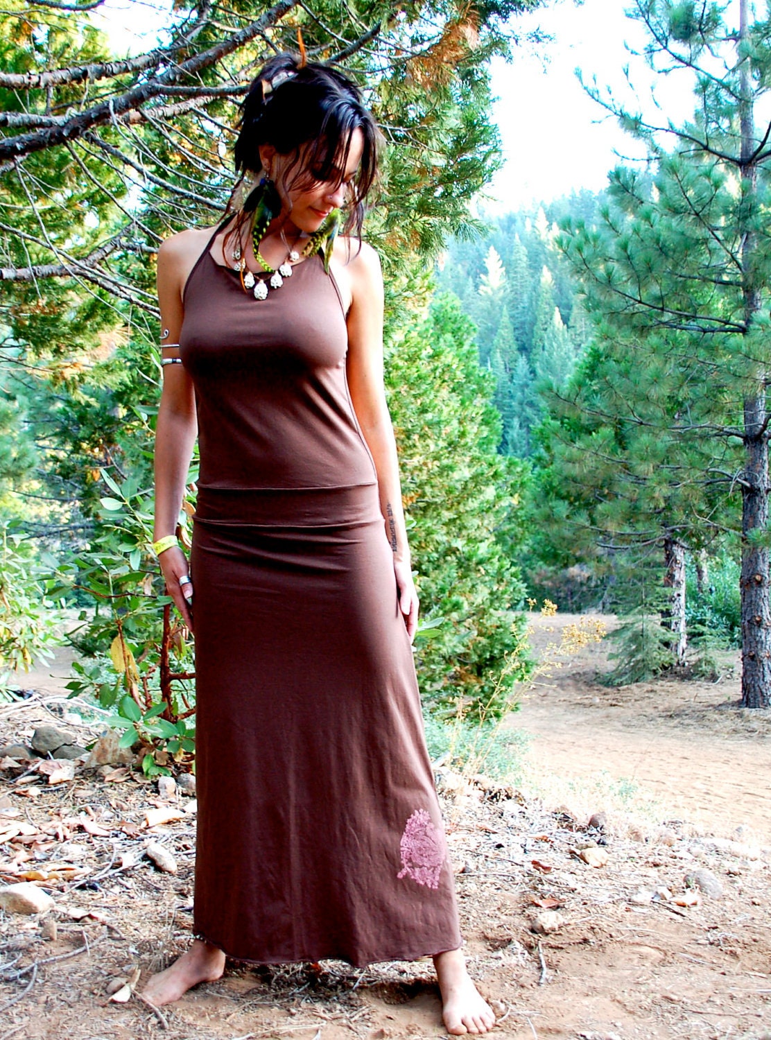Tamesis The River Goddess Dress With Open Back, Bohemian Princess, gypsy, feminine, natural, romantic