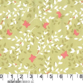 Sweet Leaves in Bloom, Bella Butterfly fabric, Patty Sloniger for Michael Miller, 1 Fat Quarter