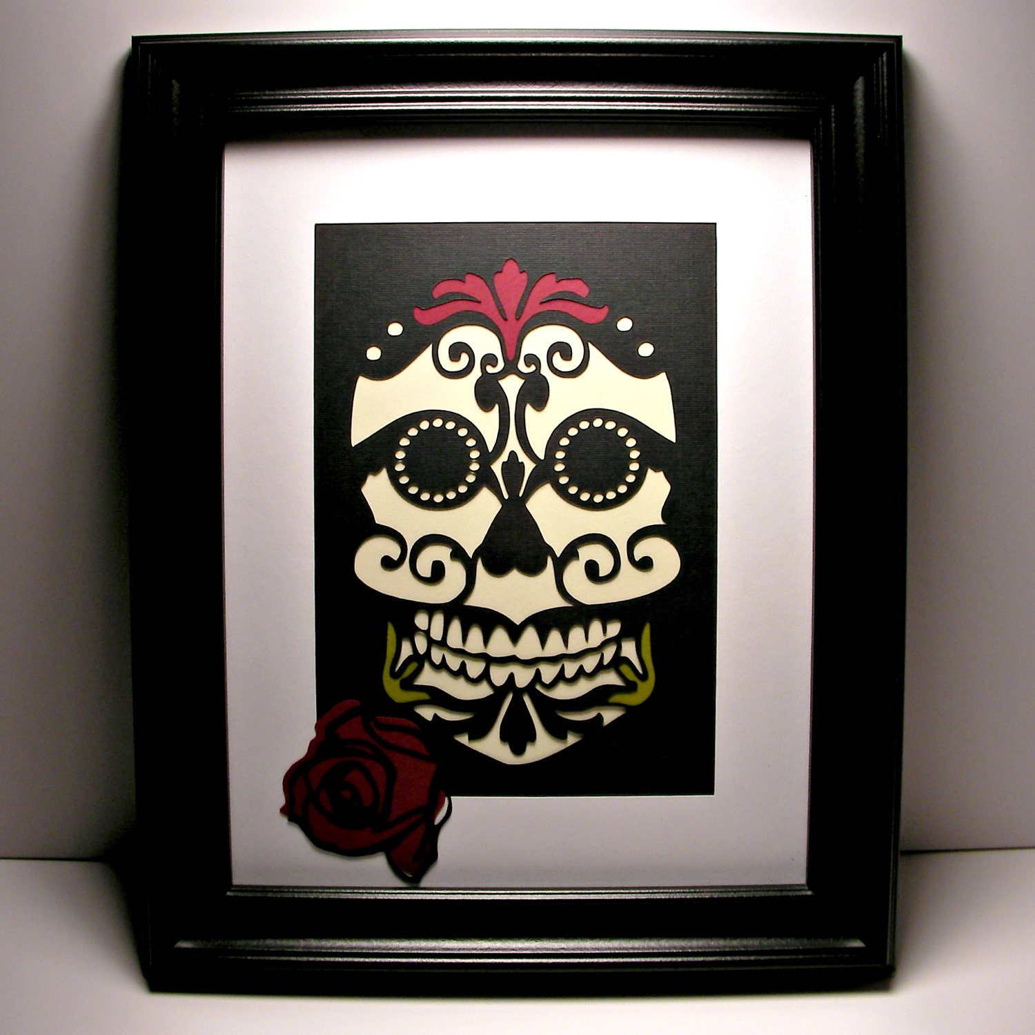 Cut Paper Sugar Skull Day of the Dead Original artwork
