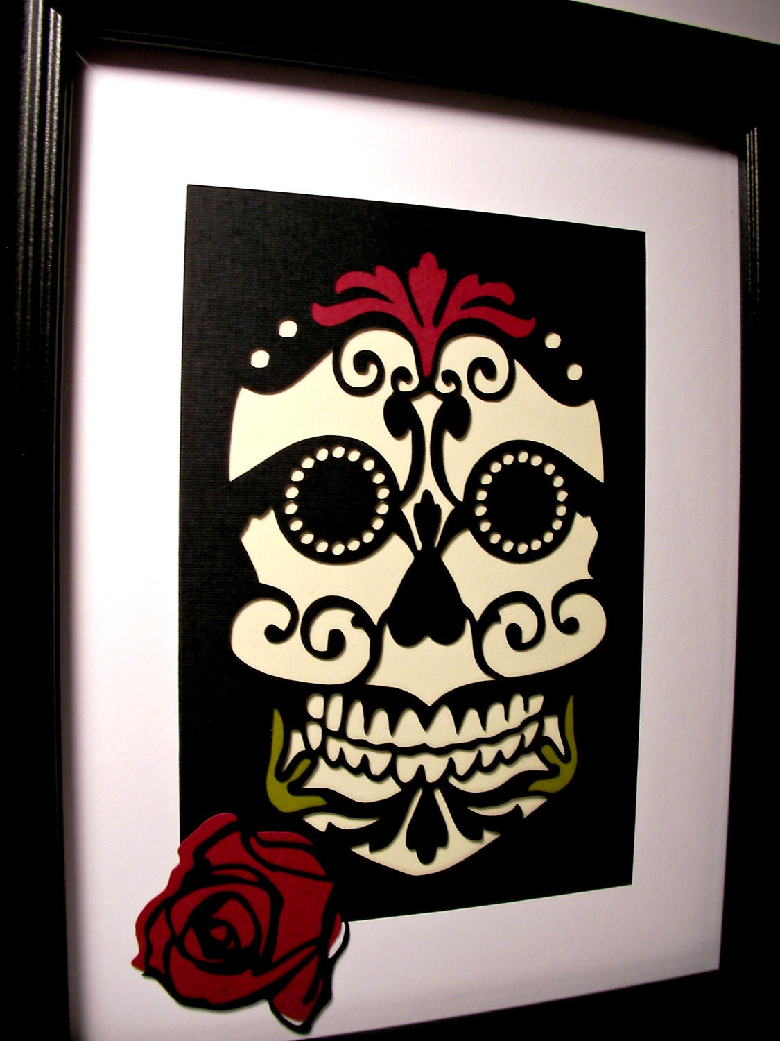 Cut Paper Sugar Skull Day of the Dead Original artwork