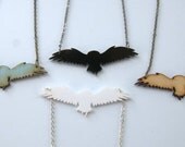 Owl Silhouette Necklace - Handmade - Laser Cut