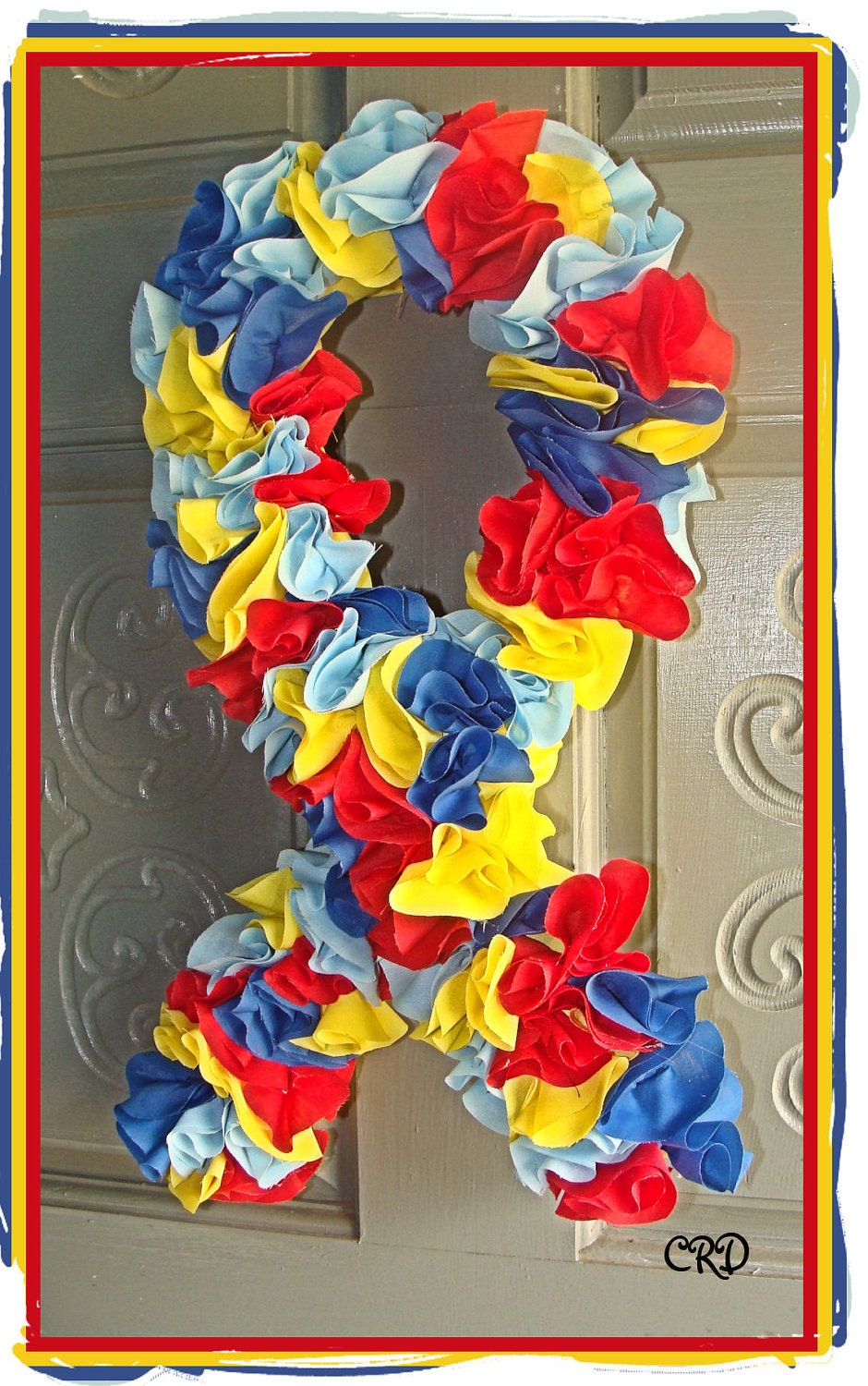 Autism Awareness Puzzle Ribbon Door Wreath