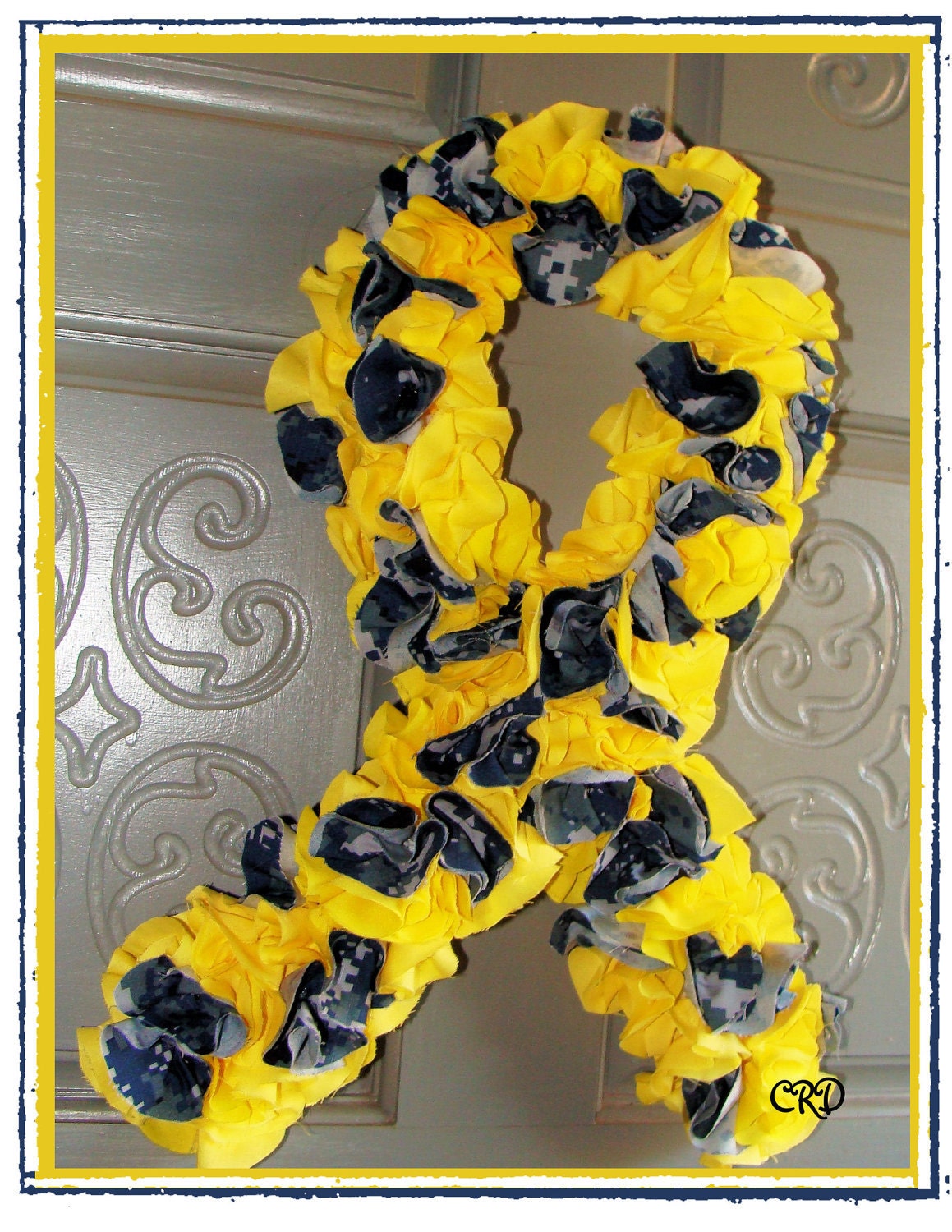 US Navy NWU DIGITAL Camo Yellow Ribbon Door Wreath