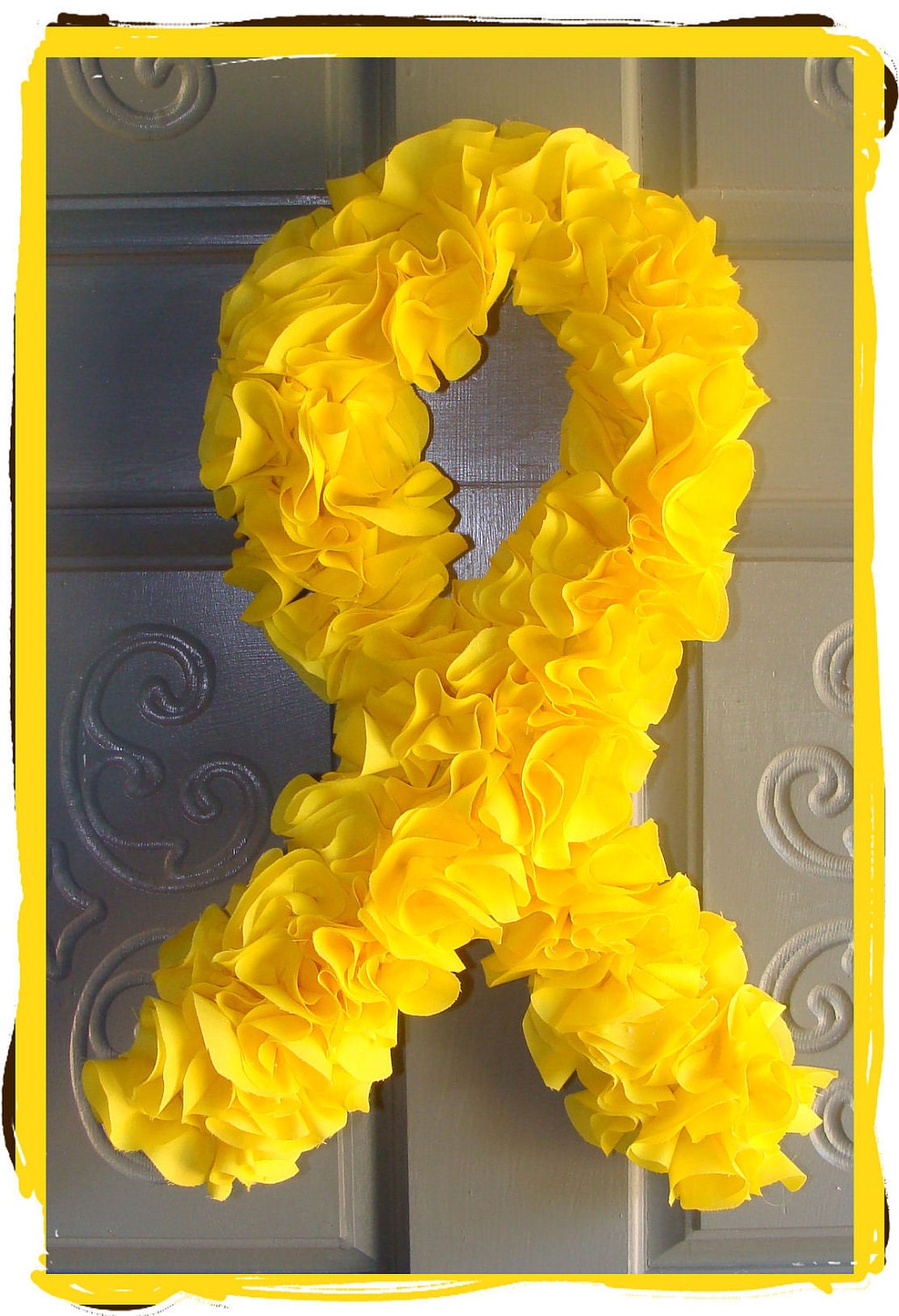 Yellow Ribbon Door Wreath