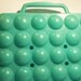 VINTAGE EGG BASKET/ container turquoise, use for home decor, kitchen decor, assemblage, etc.