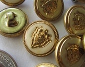 Vintage Military crest style shank button lot of 11