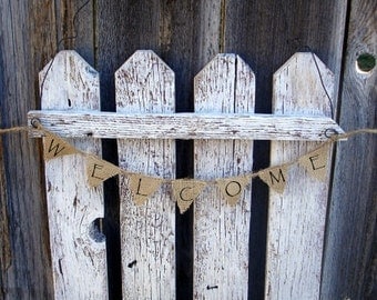 Rustic Picket Fence Door Hanger Welcome Home Decor