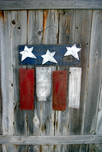 Rustic Reclaimed Wood Americana Flag Fourth of by SoPurdyCreations
