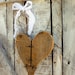 Rustic Reclaimed Wood Heart decor w/ barbed wire effect