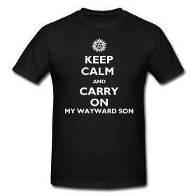 Supernatural Winchester t-shirt Carry on my Wayward son Men's S, M, L, XL, XXL
