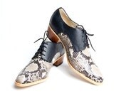 Python skin derby shoes cuban heel - FREE WORLDWIDE SHIPPING