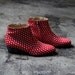 white polka dots with red beatle boots  - FREE SHIPPING