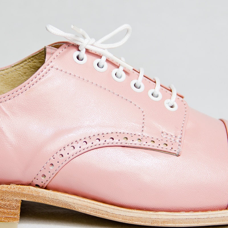 pastel pink oxford brogue shoes - FREE WORLDWIDE SHIPPING