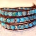 Turquoise Leather Wrap Bracelet - Chan Luu Style - Jasper