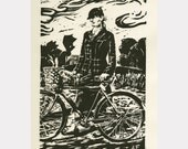 Original, limited edition linocut "Country Tweed"