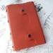 Orange Leather Journal Sketchbook handbound with beading on spine