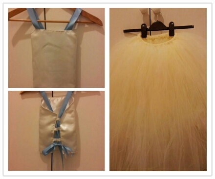 Satin tie back top with tutu skirt - flower girl dress