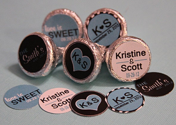 Hershey Kiss Labels- Candy Stickers For Kisses - DIY - Love is Sweet Theme - Weddings - Customizable Hershey Kiss Label File