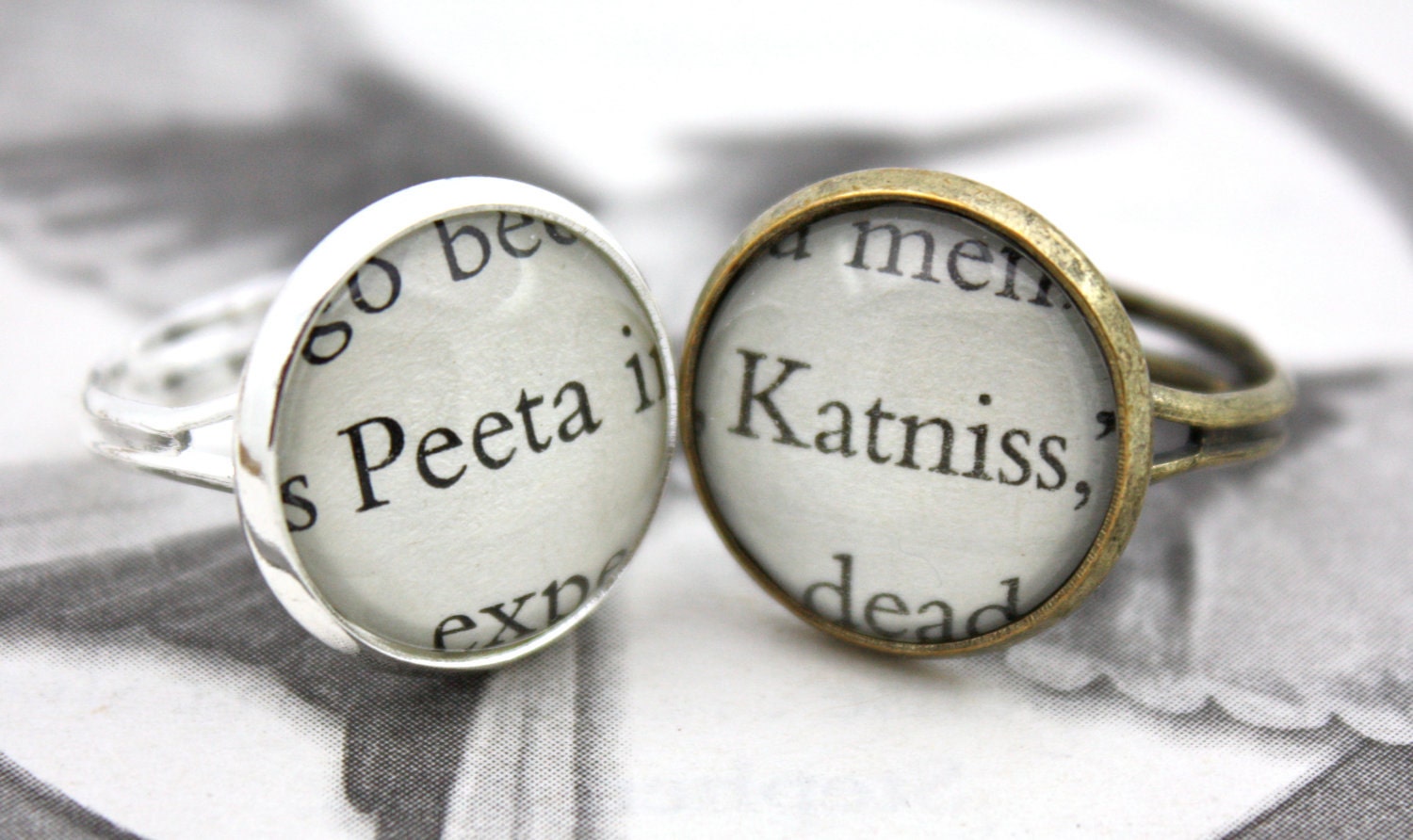 Hunger Games Ring in Silver or Antique Bronze - Lots to choose from